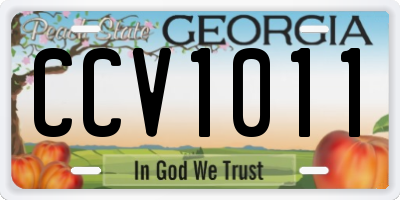GA license plate CCV1011