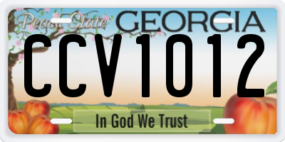 GA license plate CCV1012