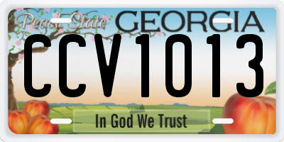 GA license plate CCV1013
