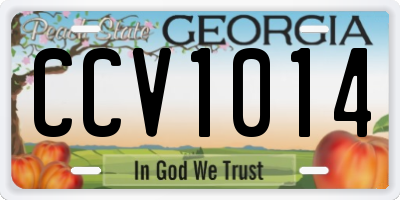 GA license plate CCV1014