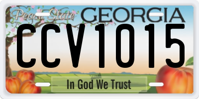 GA license plate CCV1015