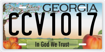 GA license plate CCV1017