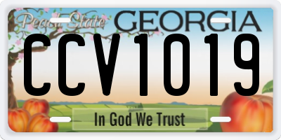 GA license plate CCV1019
