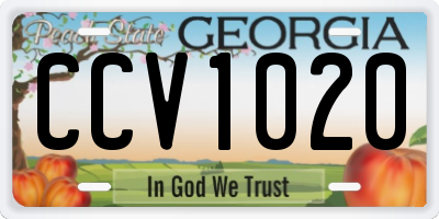 GA license plate CCV1020