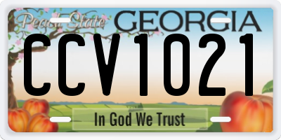 GA license plate CCV1021