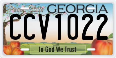 GA license plate CCV1022