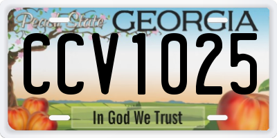 GA license plate CCV1025