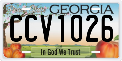 GA license plate CCV1026