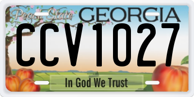 GA license plate CCV1027