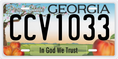 GA license plate CCV1033
