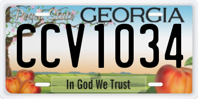 GA license plate CCV1034