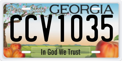 GA license plate CCV1035