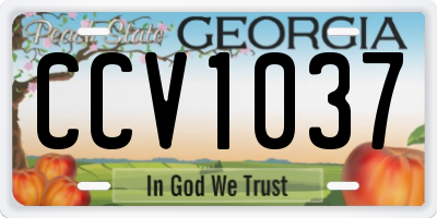 GA license plate CCV1037