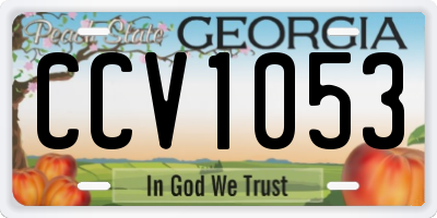 GA license plate CCV1053