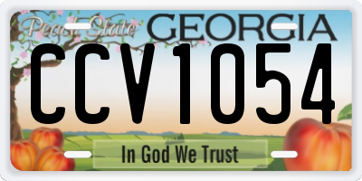 GA license plate CCV1054