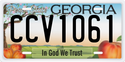 GA license plate CCV1061