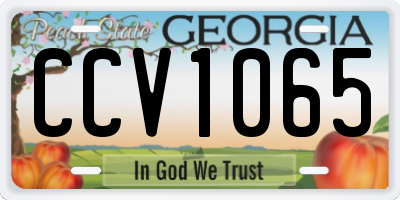GA license plate CCV1065