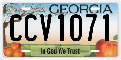 GA license plate CCV1071