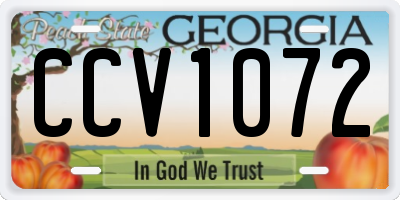 GA license plate CCV1072