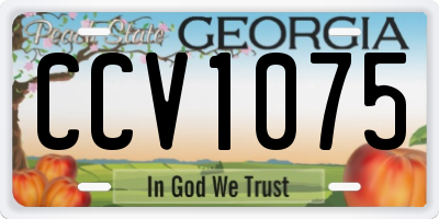 GA license plate CCV1075