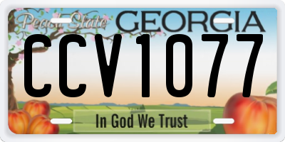 GA license plate CCV1077