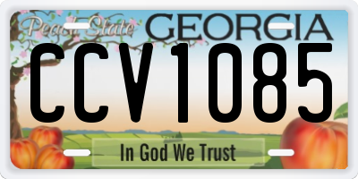 GA license plate CCV1085