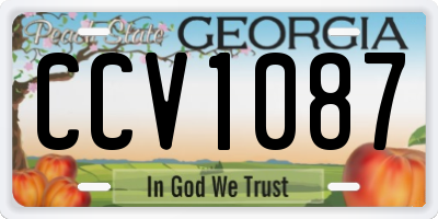 GA license plate CCV1087