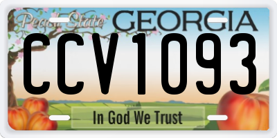 GA license plate CCV1093