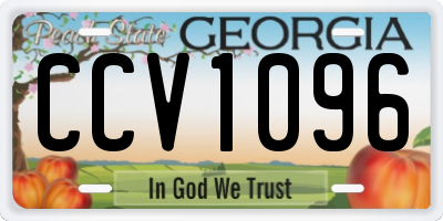 GA license plate CCV1096