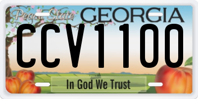 GA license plate CCV1100