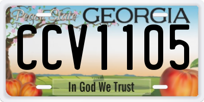 GA license plate CCV1105