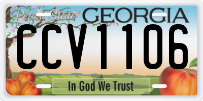 GA license plate CCV1106