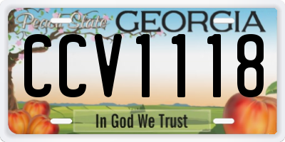 GA license plate CCV1118