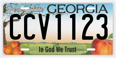 GA license plate CCV1123