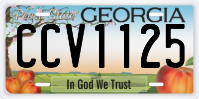 GA license plate CCV1125