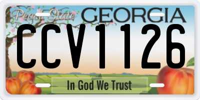 GA license plate CCV1126