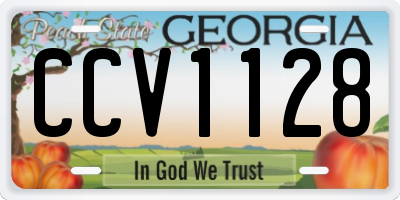 GA license plate CCV1128