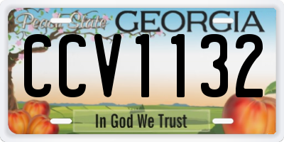 GA license plate CCV1132
