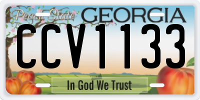 GA license plate CCV1133