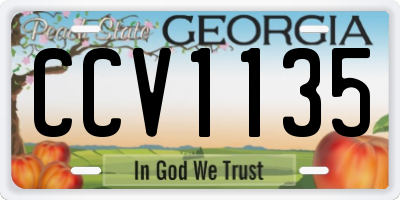 GA license plate CCV1135