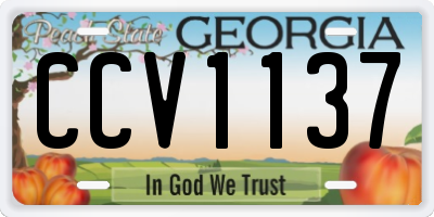 GA license plate CCV1137