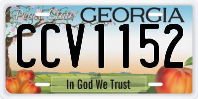GA license plate CCV1152