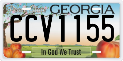 GA license plate CCV1155
