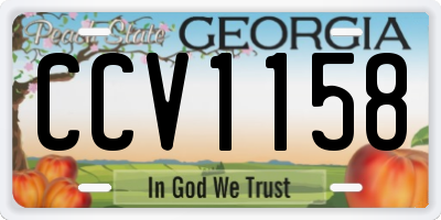 GA license plate CCV1158