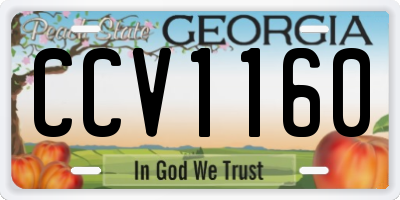 GA license plate CCV1160