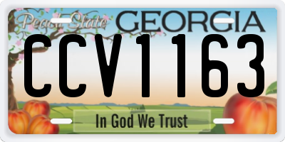 GA license plate CCV1163