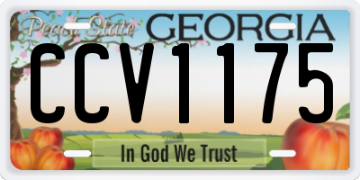 GA license plate CCV1175