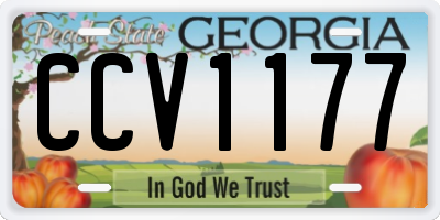 GA license plate CCV1177