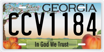 GA license plate CCV1184