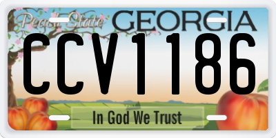 GA license plate CCV1186